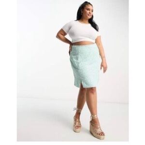 Glamorous Curve Light Green 90s Cool Girl Skirt